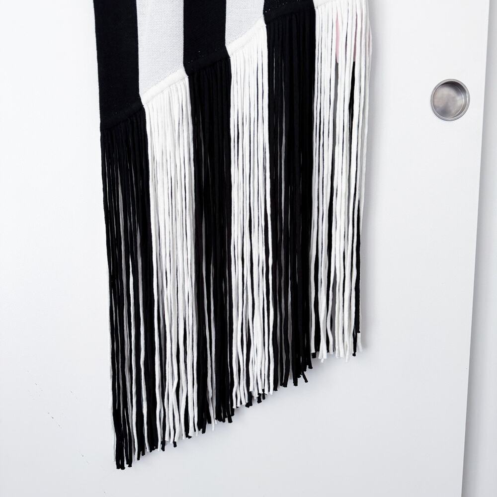 Hanifa Zariah Tassel Knit Dress Black and White Fringe - Picture 5 of 11